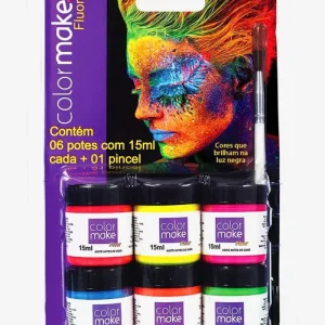 Kit Tinta Líquida Flúor – Com 6 cores + Pincel