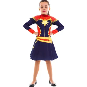 Vestido Fantasia Infantil Capitã Marvel Clássica