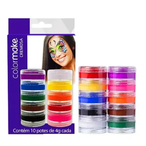 Kit Tinta Facial Cremosa – Com 10 cores