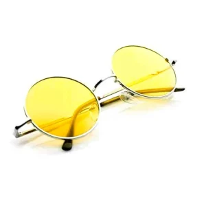Óculos Redondo Hippie Retrô – Amarelo