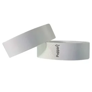 Pulseiras de Identificação Sintética para Eventos – 50 unidades – Prata