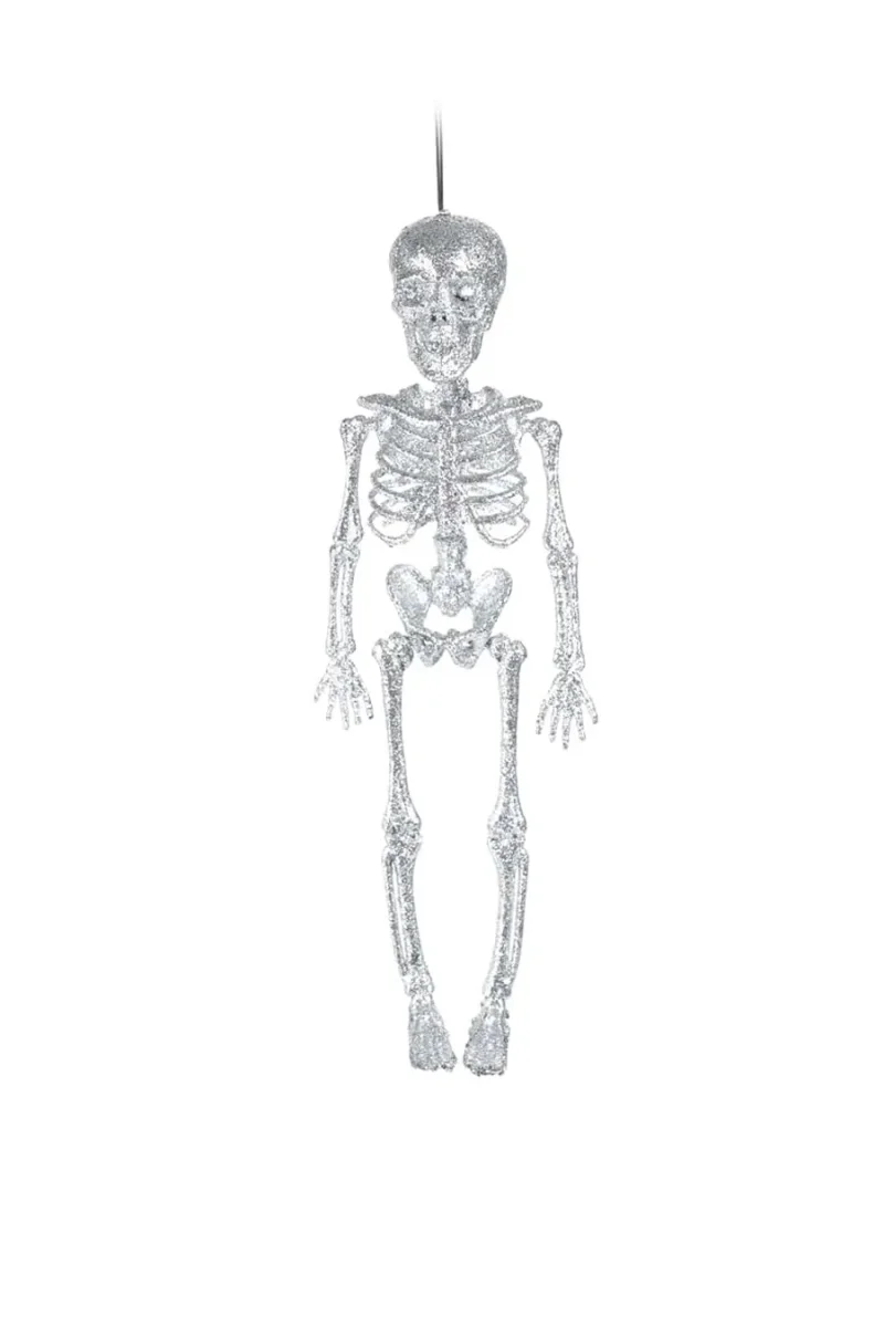 Esqueleto Decorativo Halloween Glitter Prata - Image 2