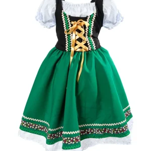 Vestido Frida Típico Alemão Infantil – Verde