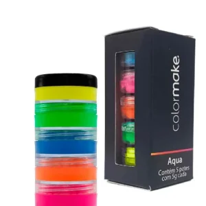 Kit Tinta Facial Mini Aqua Cores Neon – 5 Cores