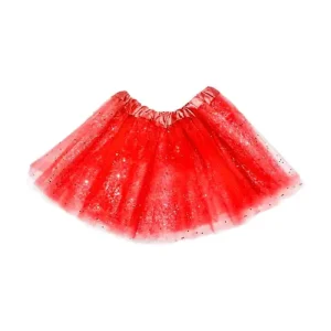 Saia Tule Infantil Glamurosa – 30cm – Vermelha