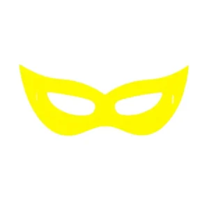 Máscaras de Carnaval em Papel – 8 Unidades – Amarelo Neon