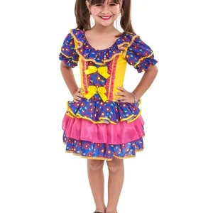 Vestido Junino Infantil Caipira Floral
