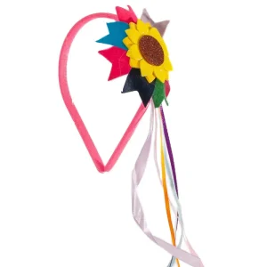 Tiara Junina Girassol com Bandeirinhas