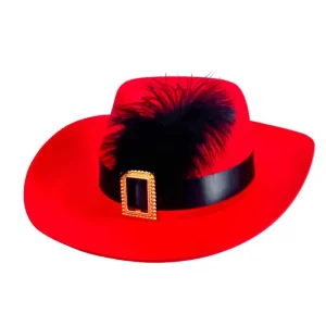 Chapéu Adulto Mosqueteiro – Vermelho