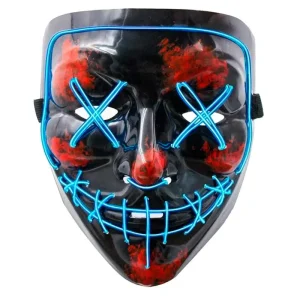 Máscara Plástica The Purge com Led – Azul