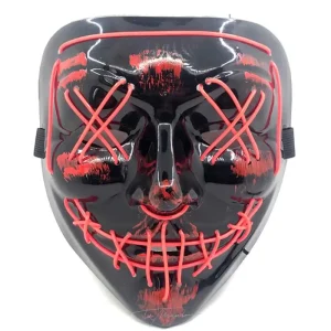 Máscara Plástica The Purge com Led – Vermelha