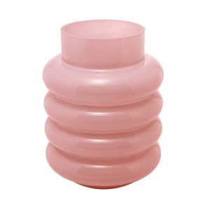 VASO DE VIDRO GOMOS ROSA 15CM X 15CM X 20CM