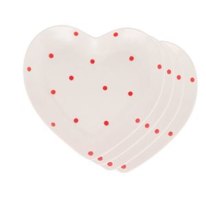 CJ 4 PRATOS P/SOBREMESA DE PORCELANA PETIT POIS 14cm