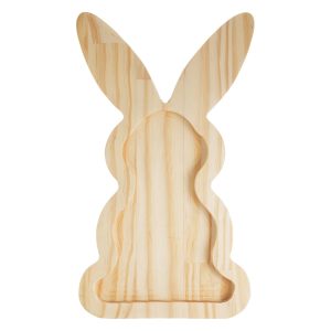 PETISQUEIRA DE MADEIRA COELHO EASTER PINUS 35CM X 20CM X 1,5CM