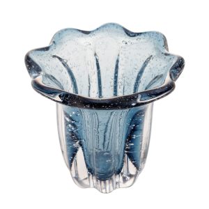 VASO DE VIDRO ITALY AZUL 18cm x 18,5cm