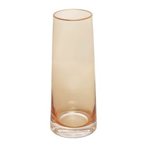 VASO DE VIDRO C/FIO DE OURO AMBAR LIZ 9CM x 9CM x 22CM