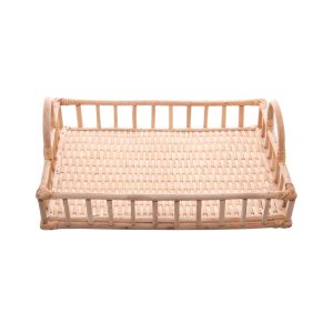 BANDEJA DE RATTAN COM ALCA NATURE 37,5CM X 28CM X 14CM