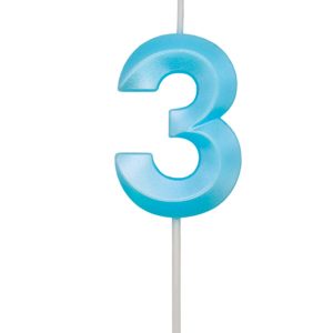 VELA DESIGN AZUL CANDY NUMERO 3