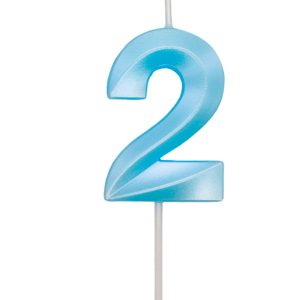 VELA DESIGN AZUL CANDY NUMERO 2