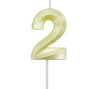 VELA MINI DESIGN AMARELA CANDY COLOR NUMERO – 2