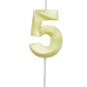 VELA MINI DESIGN AMARELA CANDY COLOR NUMERO – 5