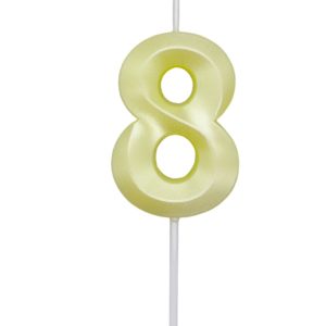 VELA MINI DESIGN AMARELA CANDY COLOR NUMERO – 8