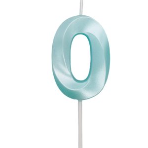 VELA MINI DESIGN AZUL TIFFANY NUMERO – 0
