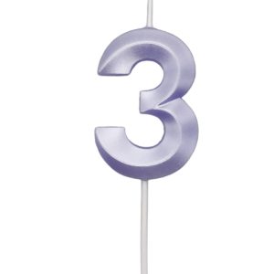 VELA MINI DESIGN LILAS CANDY COLOR NUMERO – 3