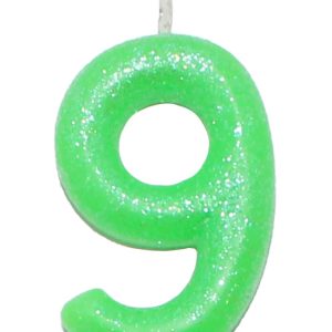 VELA VERDE NEON NUMERO 9