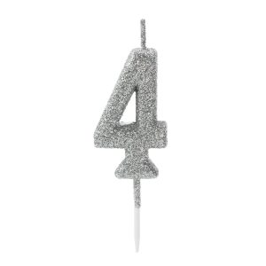 VELA PEQUENA PRATEADA GLITTER 4