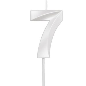 VELA DESIGN BRANCO PEROLIZADA NUMERO 7