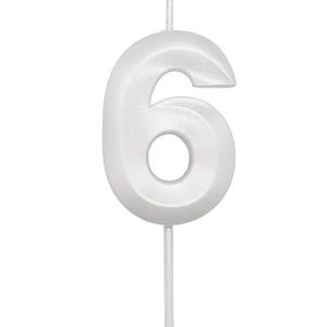 VELA DESIGN BRANCO PEROLIZADA NUMERO 6