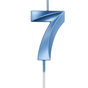VELA DESIGN AZUL PEROLIZADA NUMERO 7