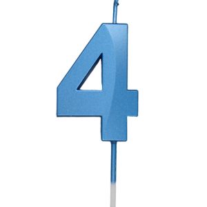 VELA DESIGN AZUL PEROLIZADA NUMERO 4