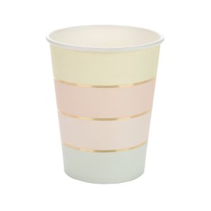 COPO PAPEL LISTRAS DEGRADE DOURADO C/10 UNIDADES 270ML