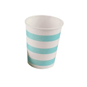 COPO PAPEL LISTRADO AZUL BEBE C/10 UNIDADES 270ML