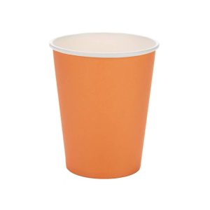 COPO PAPEL LISO LARANJA C/10 UNIDADES 270ML