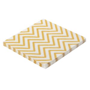 GUARDANAPO ESTAMPADO 32 CM X 32 CM CHEVRON DOURADO C/20 UNIDADES