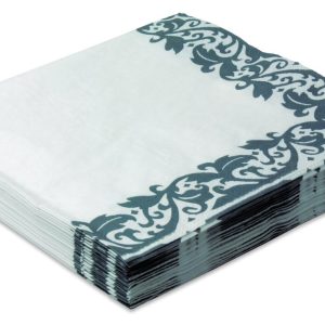 GUARDANAPO ESTAMPADO 32 CM X 32 CM ARABESCO PRATA C/20 UNIDADES