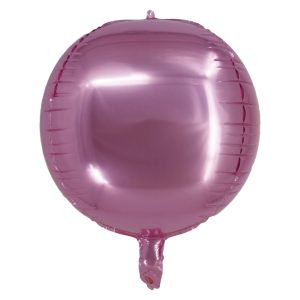 BALAO METALIZADO REDONDO 4D ROSA BEBE 20 POLEGADAS