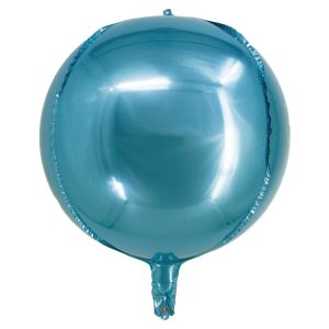 BALAO METALIZADO REDONDO 4D AZUL BEBE 20 POLEGADAS