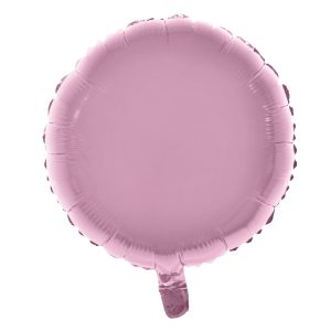 BALAO METALIZADO REDONDO C/ CANUDO ROSA BEBE 18 POLEGADAS
