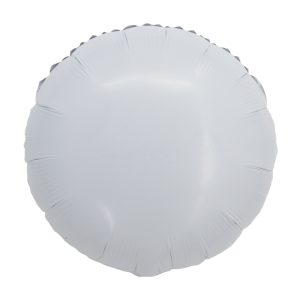 BALAO METALIZADO REDONDO C/ CANUDO BRANCO 18 POLEGADAS