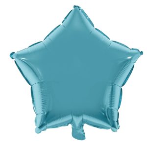 BALAO METALIZADO ESTRELA C/ CANUDO AZUL BEBE 18 POLEGADAS