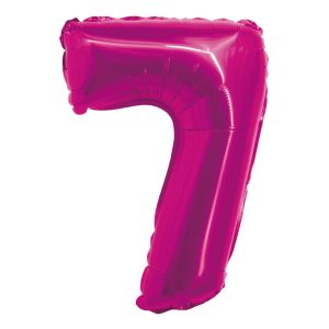 BALAO METALIZADO C/ CANUDO 16 POLEGADAS ROSA NUMERO 7