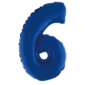 BALAO METALIZADO C/ CANUDO 16 POLEGADAS AZUL NUMERO 6