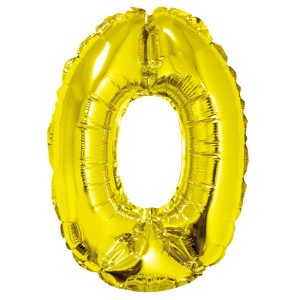 BALAO METALIZADO C/ CANUDO 16 POLEGADAS DOURADO NUMERO 0