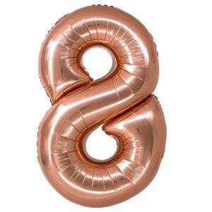 BALAO METALIZADO 34 POLEGADAS ROSE GOLD NUMERO 8