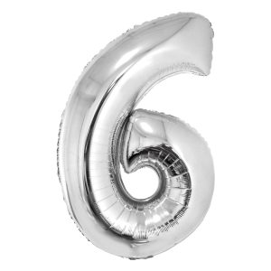 BALAO METALIZADO 34 POLEGADAS PRATEADO NUMERO 6