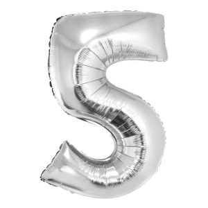 BALAO METALIZADO 34 POLEGADAS PRATEADO NUMERO 5